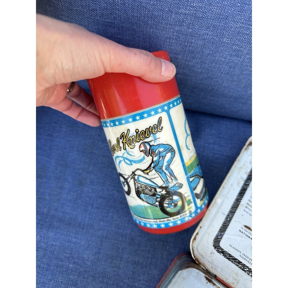 Vintage Evil Knievel 1974 Lunchbox WITH THERMOS - Picture 11 of 15